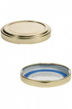 Deckel TO-82 gold BLUESEAL past, speziell für fett- und ölhaltige Füllgüter, PVC-frei